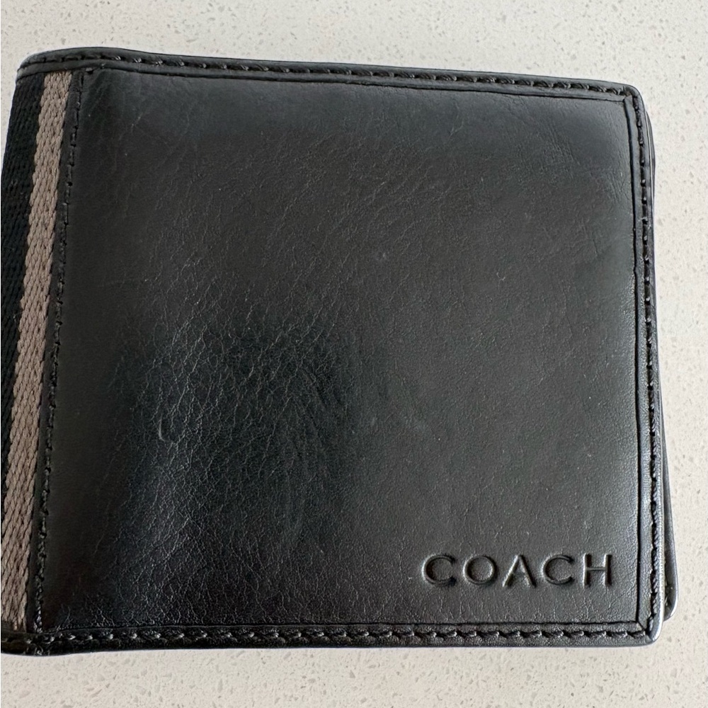 Coach men’s black leather wallet 2013 - Picture 2 of 11